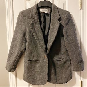 Gray wool single button blazer women’s size 10